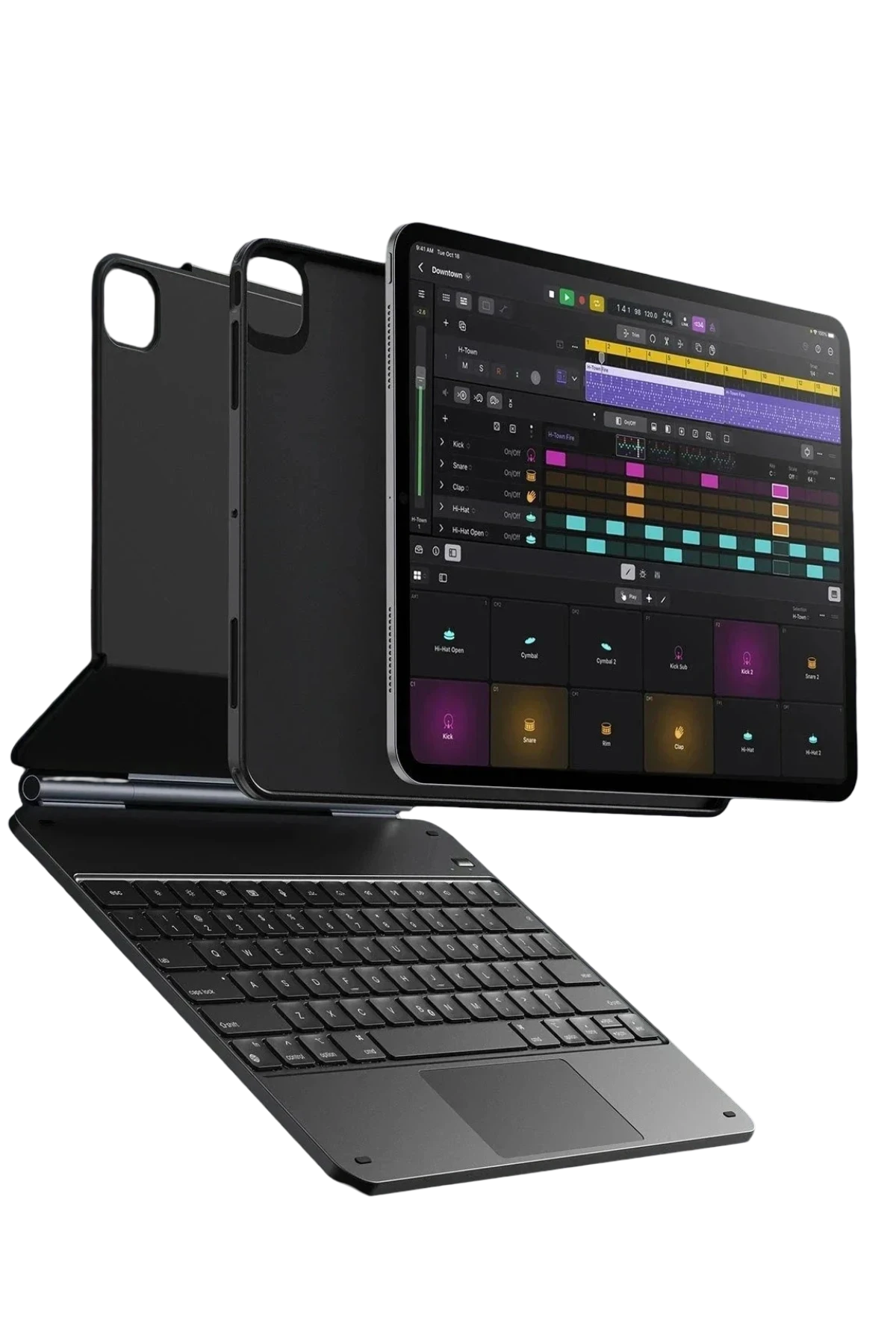 ESR Apple iPad Pro 12.9 (2022) Rebound Manyetik Klavyeli 360 Tablet Kılıfı - Siyah